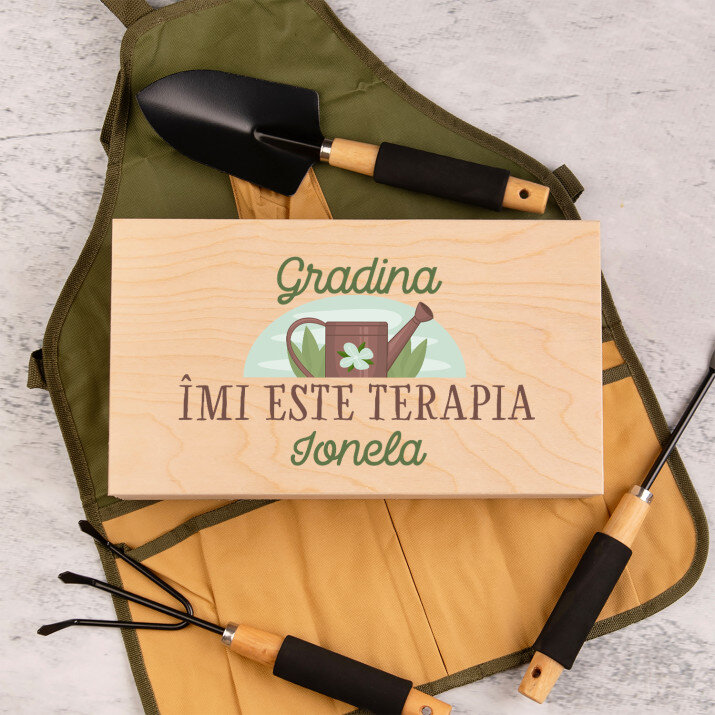 Gradina îmi este terapia - Set de unelte de grădinărit în cutie