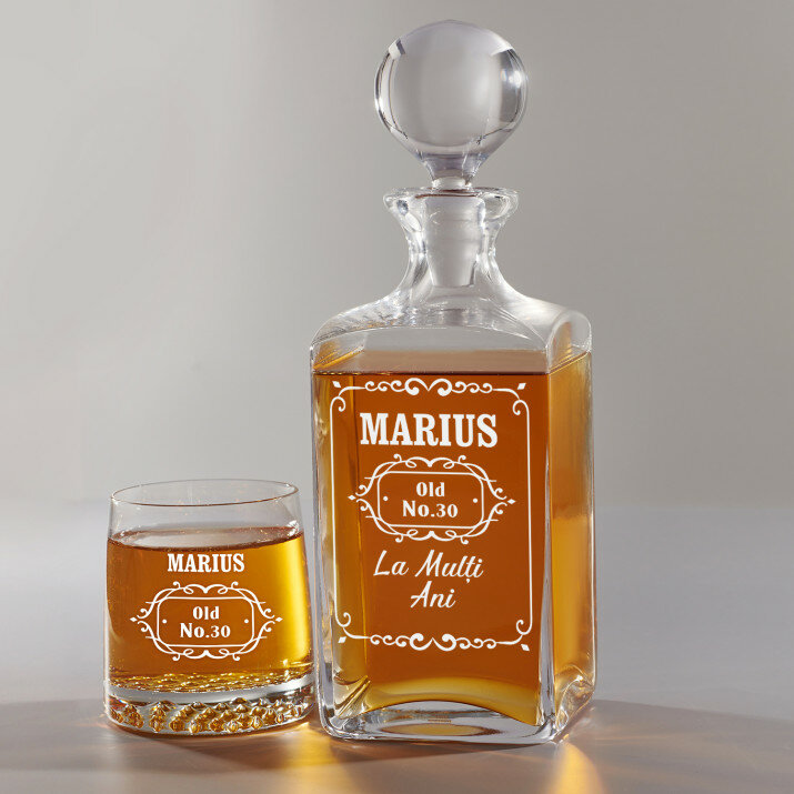 Old no - Set cu carafă și pahare pentru whisky