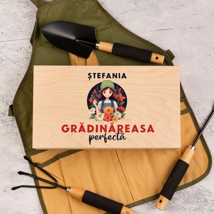 Grădinăreasa perfectă - Set de unelte de grădinărit în cutie