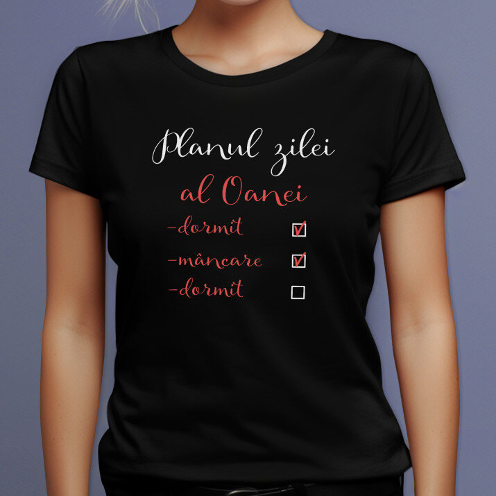 Planul zilei - Tricou negru pentru femei