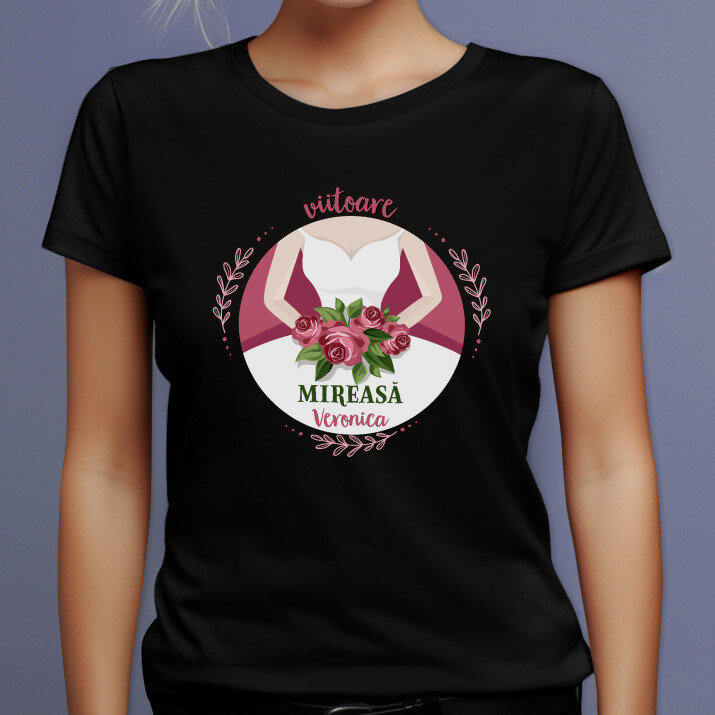 Viitoare mireasă - Tricou negru pentru femei