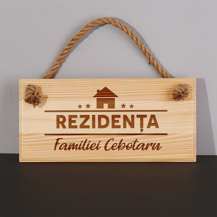 Rezidență - Placă de lemn