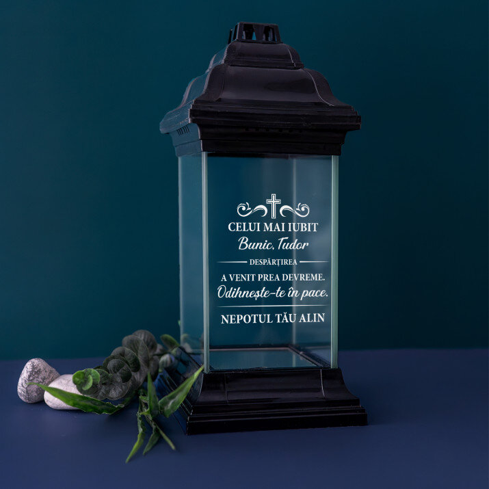 Despărțirea a venit prea devreme - Candelă cimitir neagră