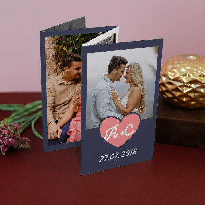 inimă + dată - Set mare fotografii pliante