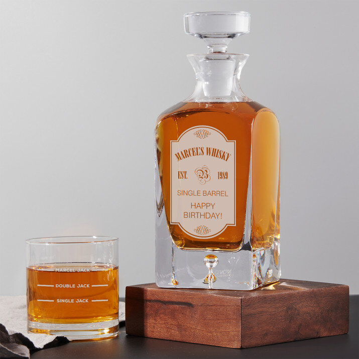 Single barrel - Set cu carafă și pahare pentru whisky