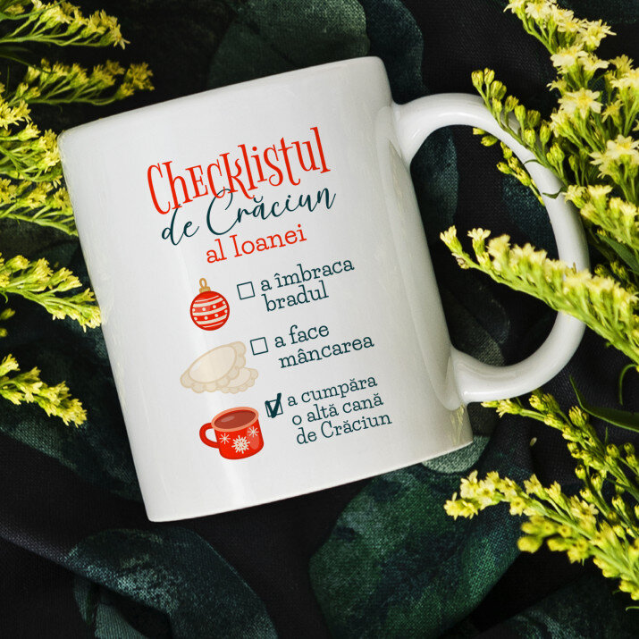checklistul de crăciun - Cană 
