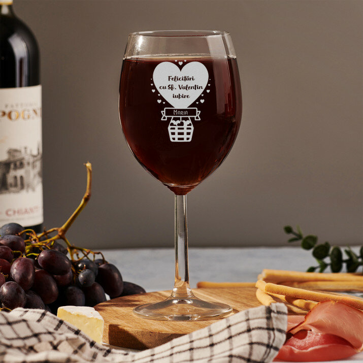 Cu sf. Valentin - Pahar pentru vin