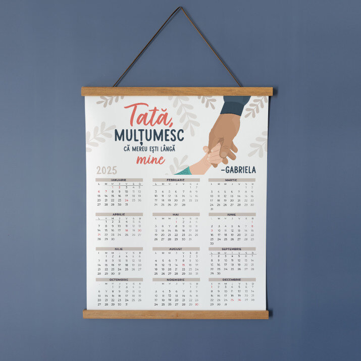 Tată, mulțumesc că ești - Calendar cu lamele din lemn