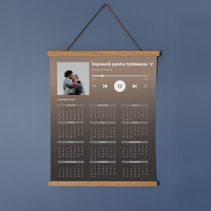 Melodia ta - Calendar cu lamele din lemn Melodia ta - Calendar cu lamele din lemn