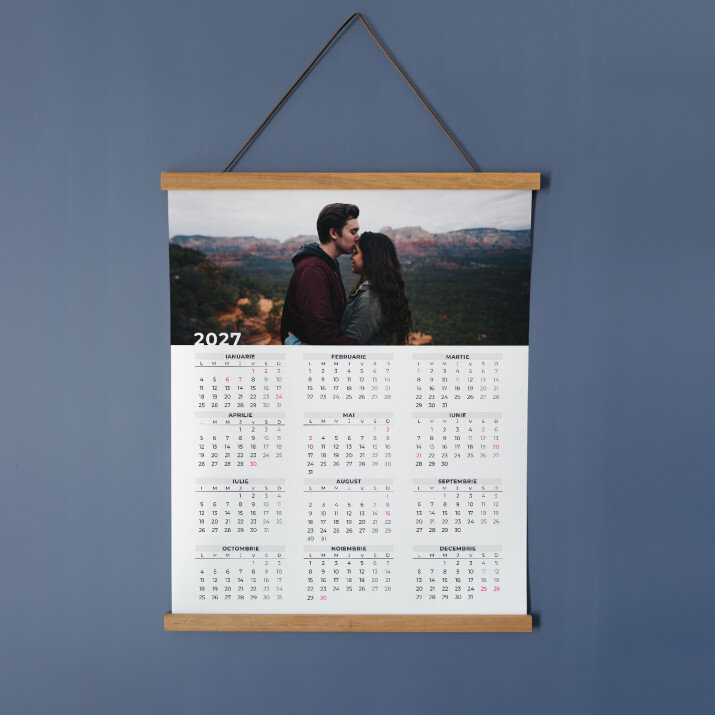 Fotografia ta - Calendar cu lamele din lemn Fotografia ta - Calendar cu lamele din lemn