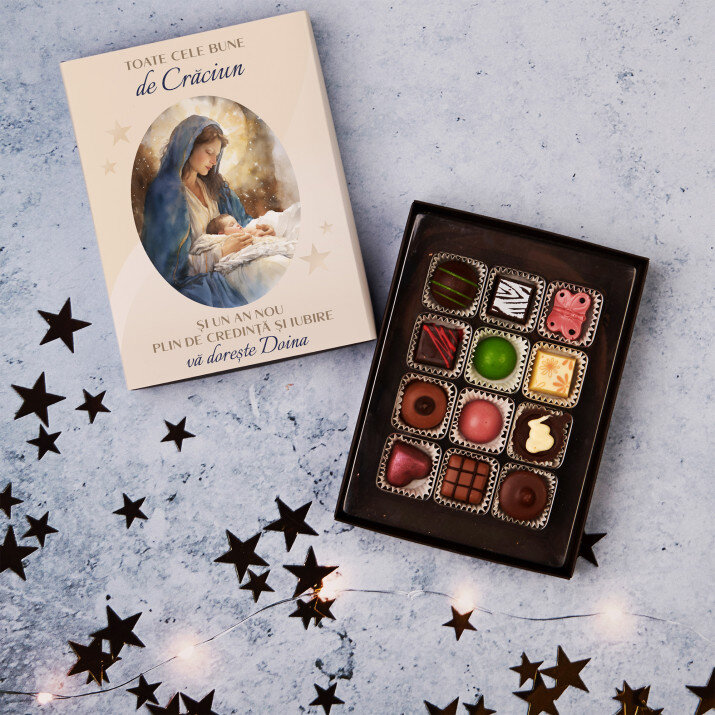 Crăciun fericit Maria - Praline din ciocolată belgiană