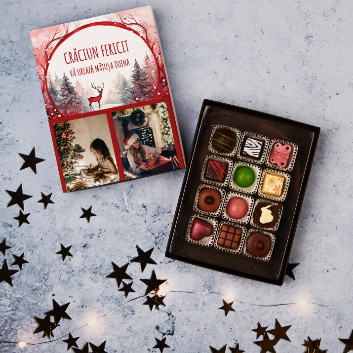 Crăciun fericit ren - Praline din ciocolată belgiană