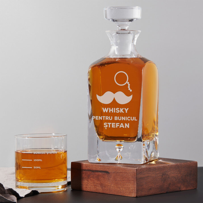 Whisky pentru bunicul - Set cu carafă și pahare pentru whisky