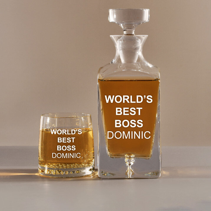 World`s best boss - Set cu carafă și pahare pentru whisky World`s best boss - Set cu carafă și pahare pentru whisky