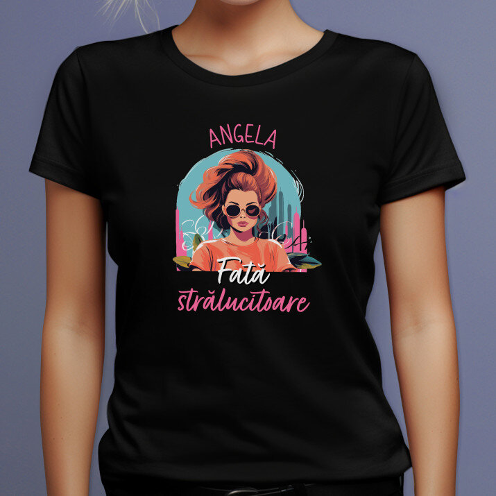 Fată strălucitoare - Tricou negru pentru femei