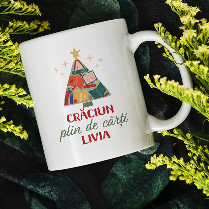 Crăciun plin de cărți - Cană 