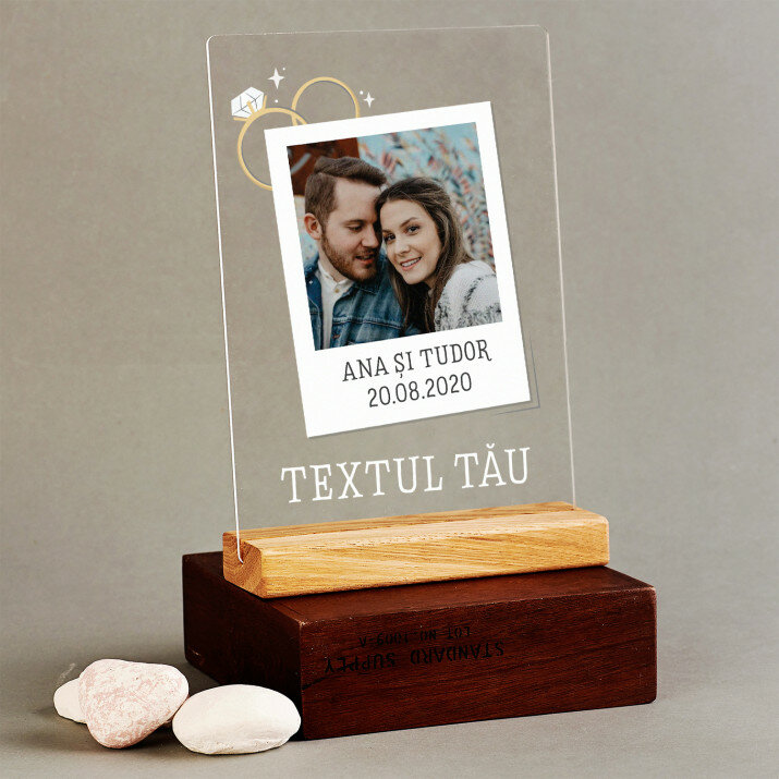 Fotografie de nuntă, textul tău - Imprimare pe sticlă acrilică