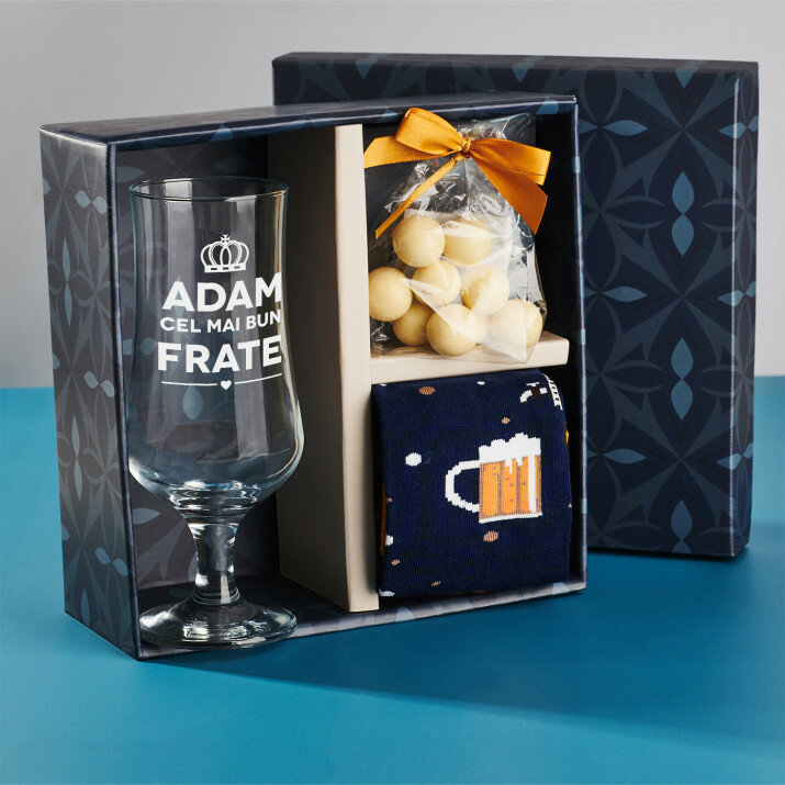 Set cadou pentru frate cu pocal de bere