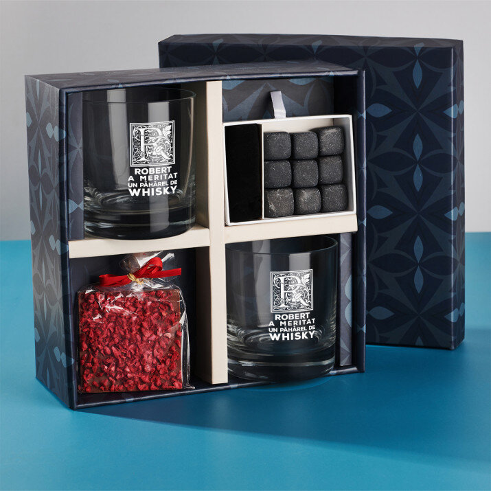 Set cadou pentru soț, cu pahare pentru whisky