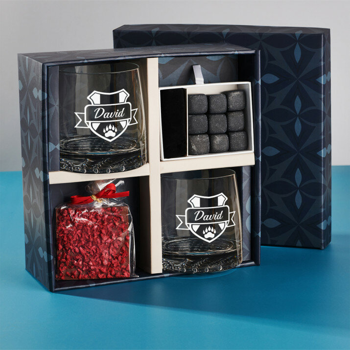 Set cadou pentru vânător, cu pahare pentru whisky