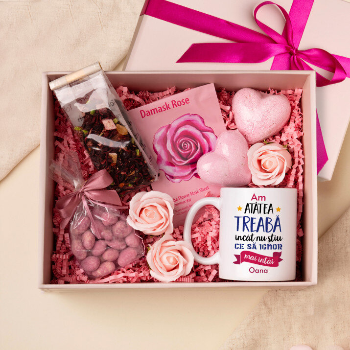 Set cu cană și spa cu trandafiri pentru ea 2 Set cu cană și spa cu trandafiri pentru ea 2