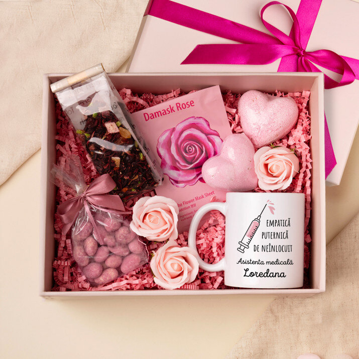 Set cu cană și spa cu trandafiri Pentru asistentă medicală Set cu cană și spa cu trandafiri Pentru asistentă medicală