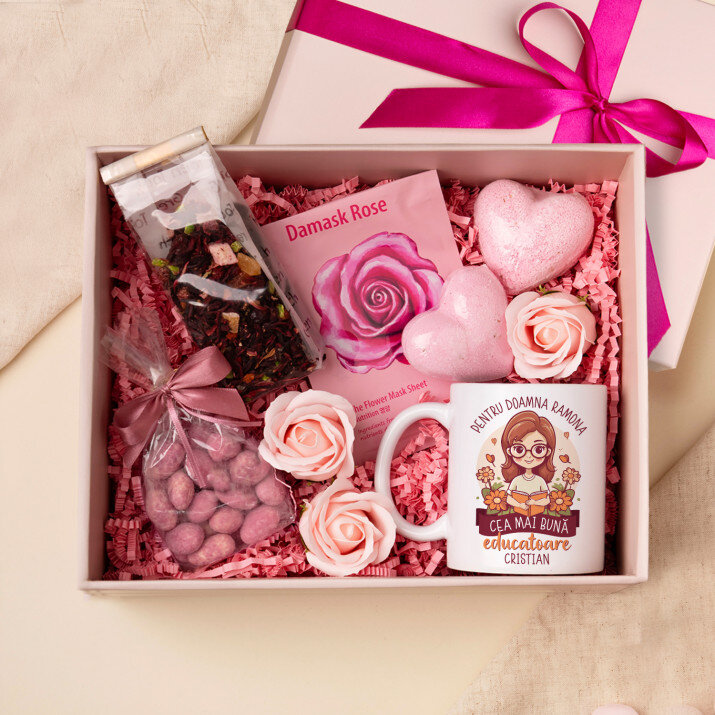 Set cu cană și spa cu trandafiri Pentru educatoare 2 Set cu cană și spa cu trandafiri Pentru educatoare 2