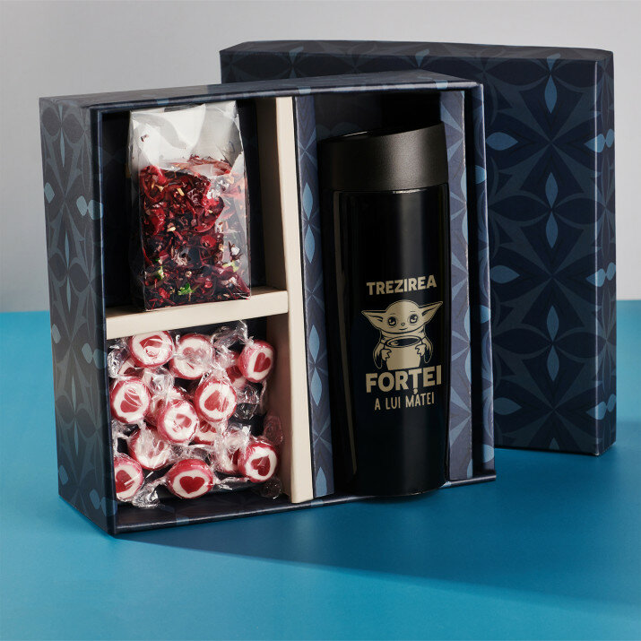 Set cadou pentru prieten, cu cană termică Set cadou pentru prieten, cu cană termică