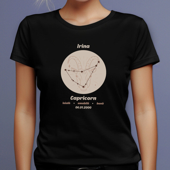 Zodie capricorn - Tricou negru pentru femei