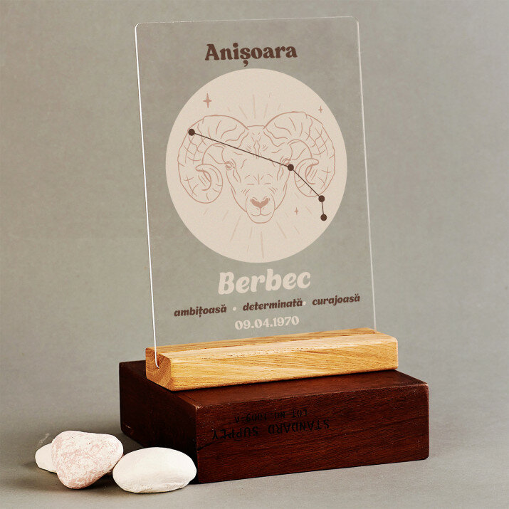 Berbec - Imprimare pe sticlă acrilică