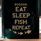 Eat, sleep, fish - Ploscă neagră