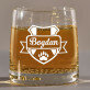 Stema + numele - Pahar pentru whisky