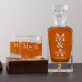 Inițială cu nume pentru cuplu - Set cu carafă și pahare pentru whisky Inițială cu nume pentru cuplu - Set cu carafă și pahare pentru whisky