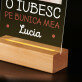 O iubesc pe bunica mea - Imprimare pe sticlă acrilică cu suport LED