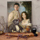 Cuplul regal cu animalul de companie - Portret Regal Cuplul regal cu animalul de companie - Portret Regal