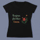 Regina florilor - Tricou negru pentru femei