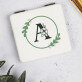 Monogramă în cerc flori - Oglindă de buzunar