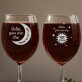 Moon & Sun and Stars - Două pahare pentru vin cu gravură