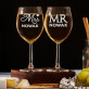 Mr&Mrs - Două pahare pentru vin cu gravură