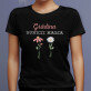 Grădina bunicii 2 flori - Tricou negru pentru femei
