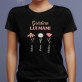 Grădina lui mami 3 flori - Tricou negru pentru femei