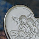 Sacramentul Botezului - Îngeri peste un copil - inima - Imagine argintie