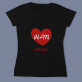 Inimă + dată - Tricou negru pentru femei