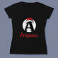 Inițială de crăciun cu nume - Tricou negru pentru femei