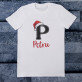 Inițală de Crăciun cu nume - Tricou pentru bărbați
