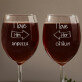 We love each other - Două pahare pentru vin cu gravură