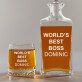 World`s best boss - Set cu carafă și pahare pentru whisky