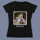 Fotografie și inscripție - Tricou negru pentru femei