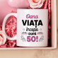 Set cu cană și spa cu trandafiri de a 50 aniversare